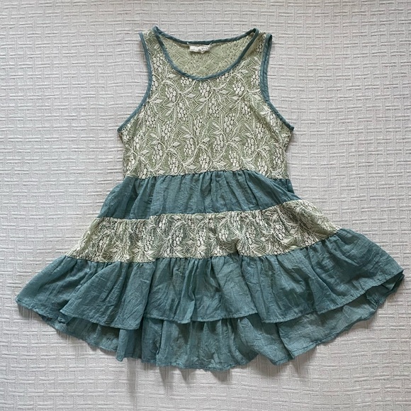A’reve green lace ruffle dress. - Picture 1 of 7